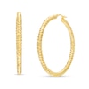 Thumbnail Image 0 of Oro Diamante™ 40.0mm Diamond-Cut Tube Hoop Earrings in 14K Gold