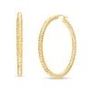 Thumbnail Image 1 of Oro Diamante™ 40.0mm Diamond-Cut Tube Hoop Earrings in 14K Gold