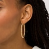 Thumbnail Image 2 of Oro Diamante™ 40.0mm Diamond-Cut Tube Hoop Earrings in 14K Gold