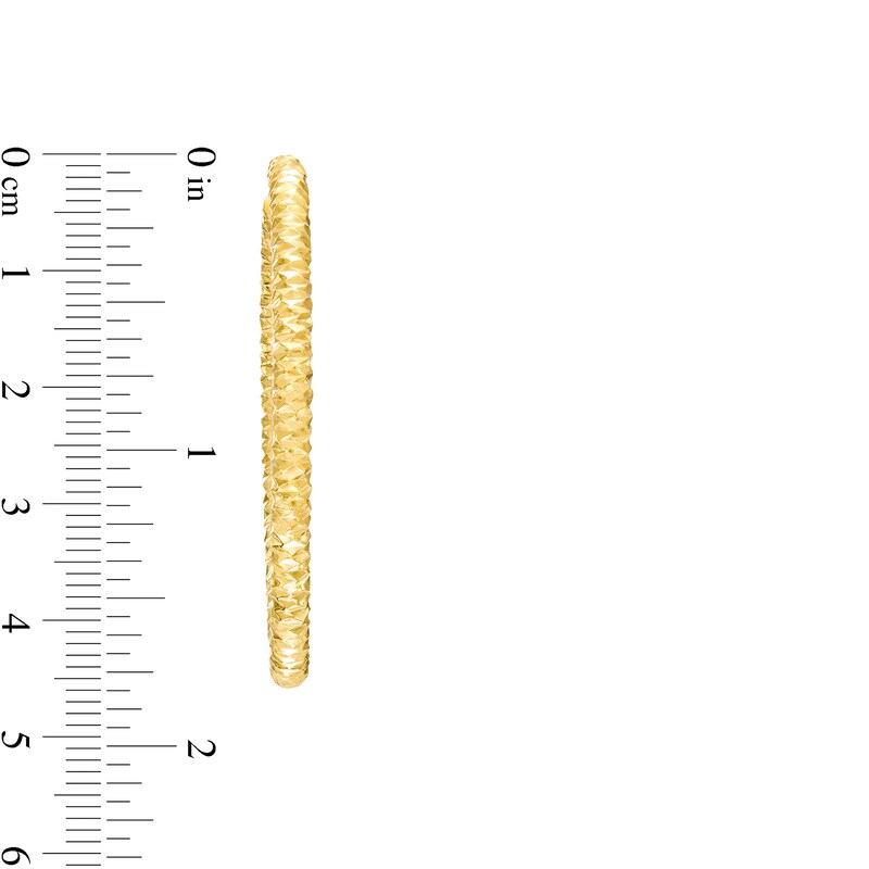 Main Image 3 of Oro Diamante™ 40.0mm Diamond-Cut Tube Hoop Earrings in 14K Gold