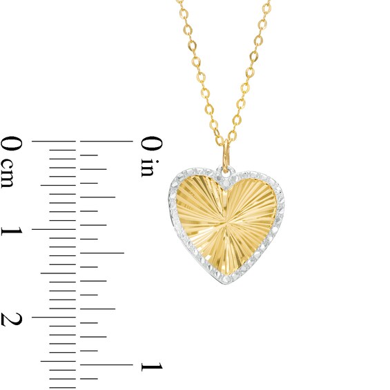 Oro Diamanteâ¢ Diamond-Cut Heart Pendant in 14K Two-Tone Gold