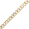 Thumbnail Image 1 of Oro Diamante™ Diamond-Cut 7.8mm Cuban Curb Chain Bracelet in Hollow 14K Two-Tone Gold – 8.5"