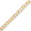 Thumbnail Image 0 of Oro Diamante™ Diamond-Cut 7.8mm Cuban Curb Chain Bracelet in Hollow 14K Two-Tone Gold – 8.5"