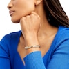 Thumbnail Image 2 of Oro Diamante™ Diamond-Cut 7.8mm Cuban Curb Chain Bracelet in Hollow 14K Two-Tone Gold – 8.5"