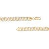 Oro Diamante™ Diamond-Cut 7.8mm Semi-Solid Cuban Curb Chain Bracelet in 14K Two-Tone Gold – 8.5"