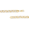 Thumbnail Image 4 of Oro Diamante™ Diamond-Cut 7.8mm Cuban Curb Chain Bracelet in Hollow 14K Two-Tone Gold – 8.5"