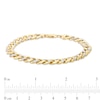 Thumbnail Image 5 of Oro Diamante™ Diamond-Cut 7.8mm Cuban Curb Chain Bracelet in Hollow 14K Two-Tone Gold – 8.5"