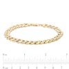 Thumbnail Image 4 of Oro Diamante™ Diamond-Cut 7.8mm Cuban Curb Chain Bracelet in Hollow 14K Two-Tone Gold – 8.5"