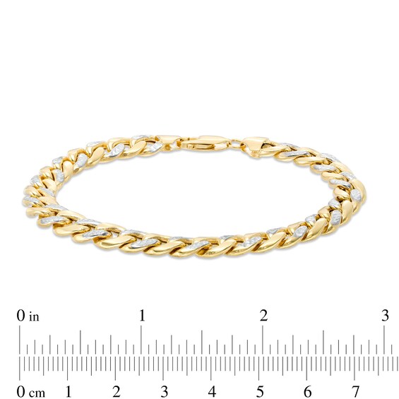 Oro Diamanteâ¢ Diamond-Cut 7.8mm Cuban Curb Chain Bracelet in Hollow 14K Two-Tone Gold â 8.5"