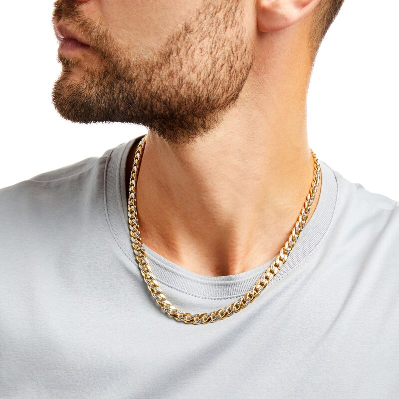 Made in Italy Men's 4.7mm Diamond-Cut Curb Chain Necklace in 14K