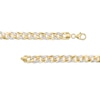 Thumbnail Image 4 of Oro Diamante™ Diamond-Cut 7.8mm Cuban Curb Chain Necklace in Hollow 14K Two-Tone Gold – 20"