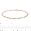Thumbnail Image 5 of Oro Diamante™ Diamond-Cut 4.5mm Cuban Curb Chain Bracelet in Hollow 14K Two-Tone Gold – 7.5"