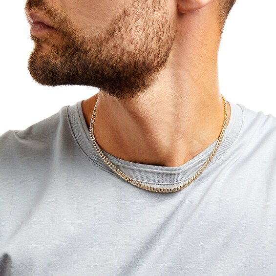 Oro Diamanteâ¢ Diamond-Cut 4.5mm Cuban Curb Chain Necklace in Hollow 14K Two-Tone Gold