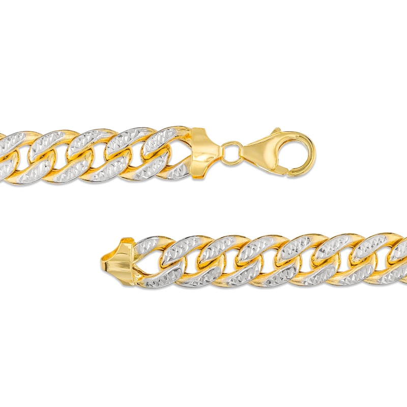 Oro Diamante™ Diamond-Cut 4.5mm Cuban Curb Chain Necklace in Hollow 14K Two-Tone Gold