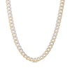 Thumbnail Image 1 of Oro Diamante™ Diamond-Cut 10.0mm Cuban Curb Chain Necklace in Hollow 14K Two-Tone Gold – 22"