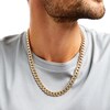Thumbnail Image 3 of Oro Diamante™ Diamond-Cut 10.0mm Cuban Curb Chain Necklace in Hollow 14K Two-Tone Gold – 22"