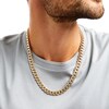 Thumbnail Image 2 of Oro Diamante™ Diamond-Cut 10.0mm Cuban Curb Chain Necklace in Hollow 14K Two-Tone Gold – 22"