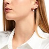 Thumbnail Image 2 of Pear-Shaped Lab-Created Opal and White Lab-Created Sapphire Drop Earrings in Sterling Silver with 14K Rose Gold Plate