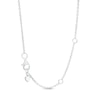 Thumbnail Image 3 of Blue and White Lab-Created Sapphire Frame Graduated Trio Pendant in Sterling Silver
