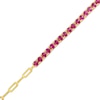 Thumbnail Image 1 of 3.0mm Lab-Created Ruby Line Bracelet in Sterling Silver with 14K Gold Plate