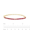 Thumbnail Image 4 of 3.0mm Lab-Created Ruby Line Bracelet in Sterling Silver with 14K Gold Plate