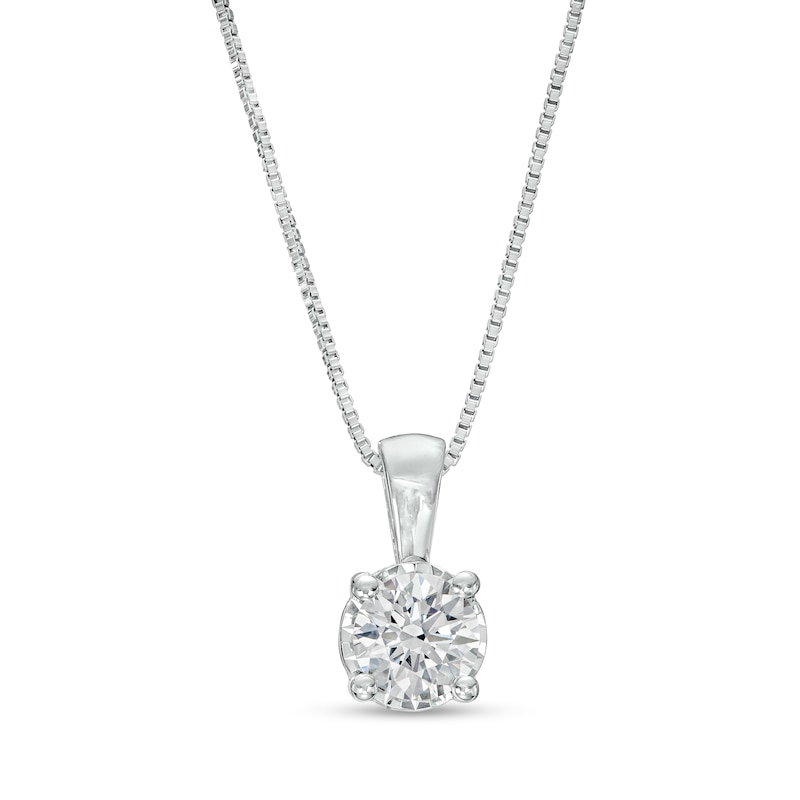 Main Image 1 of 1 CT. T.W. Certified Lab-Grown Diamond Solitaire Hidden Frame Pendant in 10K White Gold (I/I1)