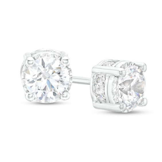 2 CT. T.w. Certified Lab-Grown Diamond Solitaire Hidden Frame Stud Earrings in 10K White Gold (I/I1)