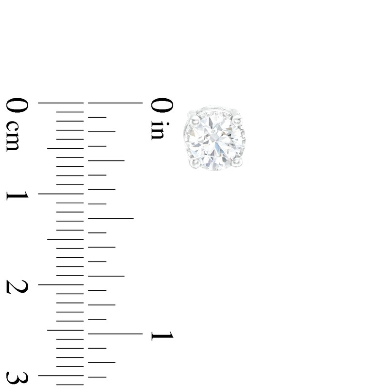 Main Image 3 of 2 CT. T.W. Certified Lab-Grown Diamond Solitaire Hidden Frame Stud Earrings in 10K White Gold (I/I1)