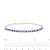 Thumbnail Image 4 of 3.0mm Blue Lab-Created Sapphire Line Bracelet in Sterling Silver