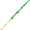 Thumbnail Image 1 of 3.0mm Lab-Created Emerald Line Bracelet in Sterling Silver with 14K Gold Plate