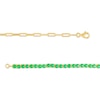 Thumbnail Image 3 of 3.0mm Lab-Created Emerald Line Bracelet in Sterling Silver with 14K Gold Plate