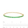 Thumbnail Image 4 of 3.0mm Lab-Created Emerald Line Bracelet in Sterling Silver with 14K Gold Plate