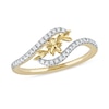 Thumbnail Image 0 of 1/6 CT. T.W. Diamond Flower Curved Bypass Ring in 10K Gold
