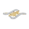 Thumbnail Image 2 of 1/6 CT. T.W. Diamond Flower Curved Bypass Ring in 10K Gold