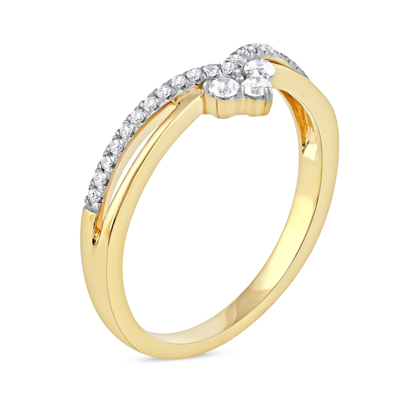 Main Image 2 of 1/5 CT. T.W. Diamond Chevron Split Shank Ring in 10K Gold