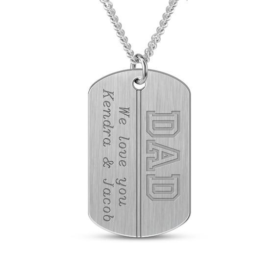Men's Engravable Dog Tag Pendant (3 Lines)