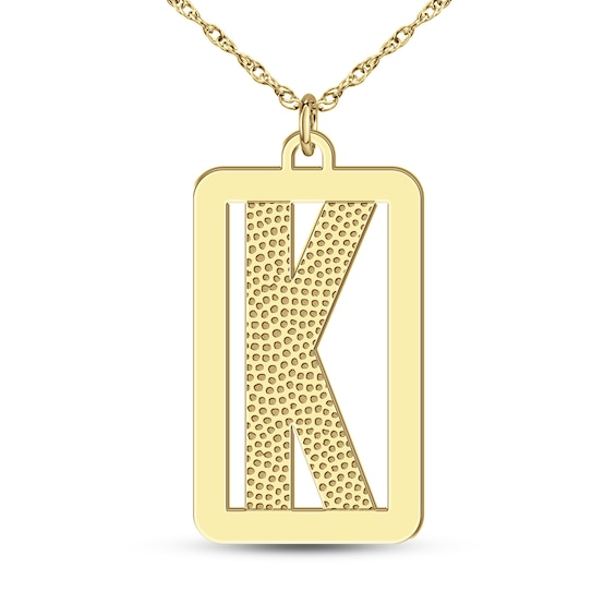 Rectangular Border Letter Pendant (1 Initial)