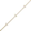 Thumbnail Image 1 of Two in Love 1/10 CT. T.W. Diamond Tilted Loop Heart Station Bracelet in 10K Gold – 7.5"