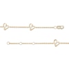 Thumbnail Image 3 of Two in Love 1/10 CT. T.W. Diamond Tilted Loop Heart Station Bracelet in 10K Gold – 7.5"
