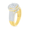 Thumbnail Image 2 of 1-1/2 CT. T.W. Diamond Double Frame Triple Row Bridal Set in 10K Gold