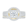 Thumbnail Image 3 of 1-1/2 CT. T.W. Diamond Double Frame Triple Row Bridal Set in 10K Gold