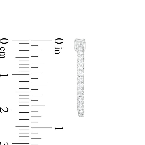 1/2 CT. T.w. Diamond Thin Hoop Earrings in 14K White Gold