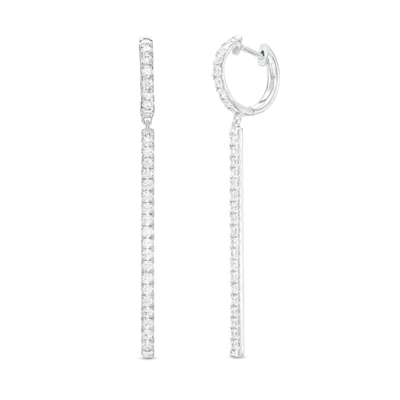 1-1/3 CT. T.w. Diamond Vertical Drop Earrings in 10K White Gold