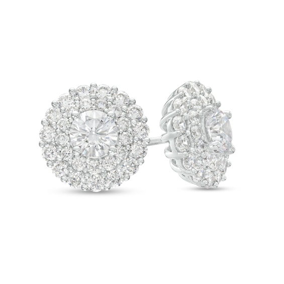 2 CT. T.w. Certified Lab-Grown Diamond Double Frame Stud Earrings in 10K White Gold (F/Si2)