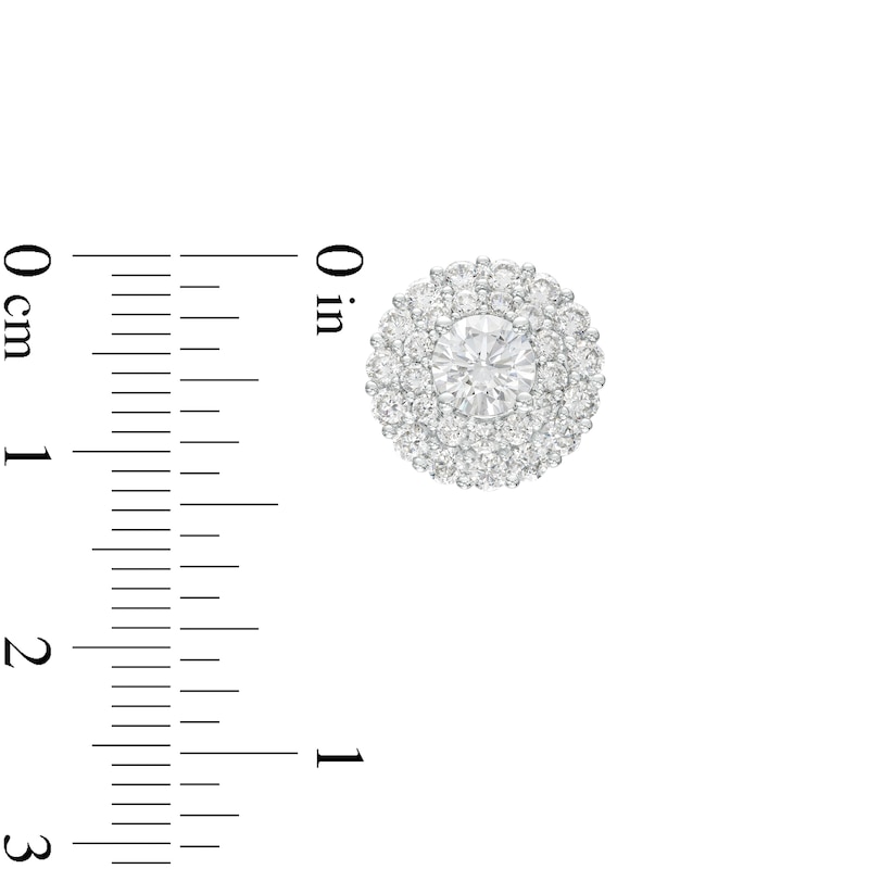 Main Image 3 of 2 CT. T.W. Lab-Grown Diamond Double Frame Stud Earrings in 10K White Gold (F/SI2)