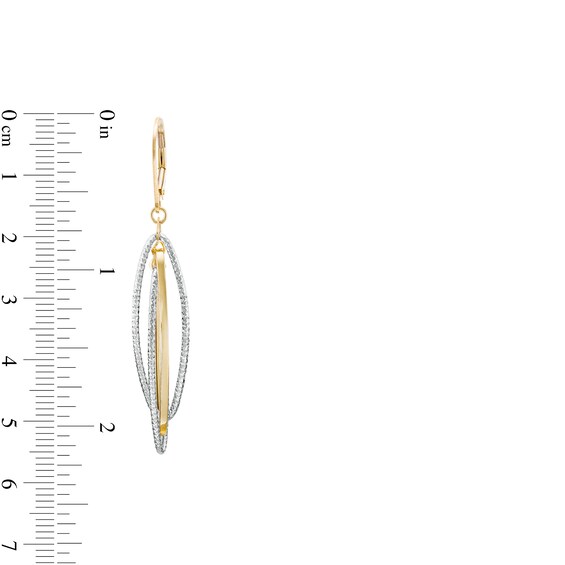 Oro Diamanteâ¢ Diamond-Cut Layered Elongated Oval Drop Earrings in 14K Two-Tone Gold