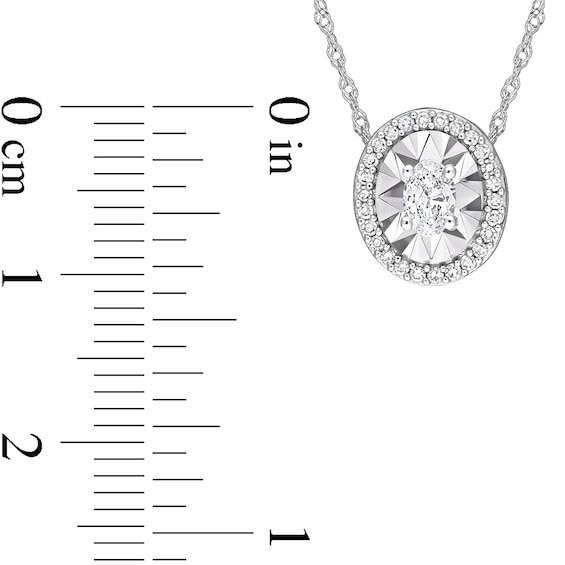 1/4 CT. T.w. Oval Diamond Frame Pendant in 14K White Gold - 17"