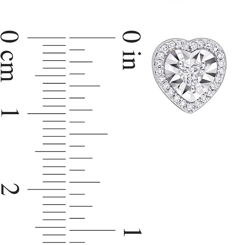 1/2 CT. T.W. Heart-Shaped Diamond Frame Stud Earrings in 14K White Gold