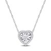 Thumbnail Image 0 of 1/4 CT. T.W. Heart-Shaped Diamond Frame Pendant in 14K White Gold - 17"