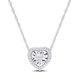 1/4 CT. T.W. Heart-Shaped Diamond Frame Pendant in 14K White Gold - 17"